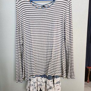 Matilda Jane women’s medium striped long sleeve shirt with detachable tank